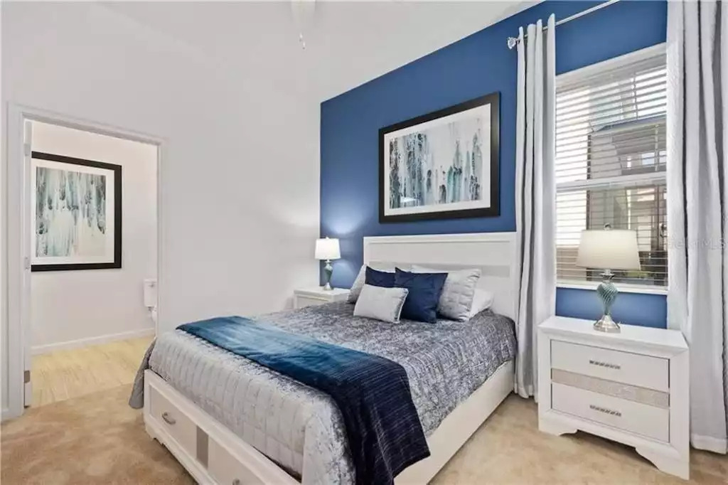 #4 Another bedroom on main floor w bathroom attached "Navy Glam" w/ queen bed #4 Another bedroom on main floor w bathroom attached "Navy Glam" w/ queen bed - Splendid Solterra - Davenport