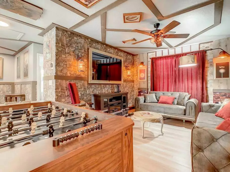 Hang out like Harry Potter and his gang in the Gryffindor Common Room. Complete with a fireplace, Roku TV, foosball table, and board games. Hang out like Harry Potter and his gang in the Gryffindor Common Room. Complete with a fireplace, Roku TV, foosball table, and board games. - Immersive Themes* Outdoor Pool & Movie* 5mi Disney - Kissimmee