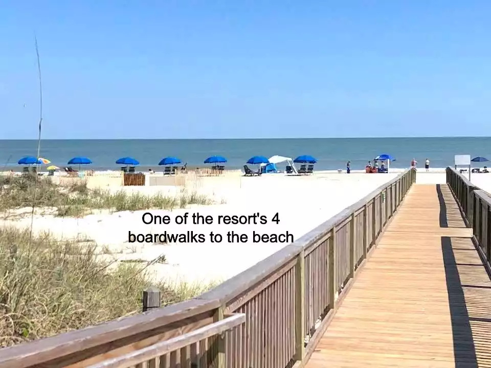One of the resort's private boardwalks to the beach. One of the resort's private boardwalks to the beach. - HHI TIDE 21, Family Vacation Rental, HHB&T Resort - Hilton Head Island