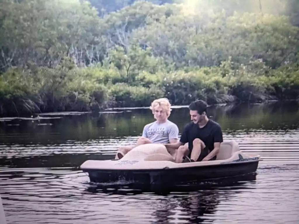 Our pedalboat can seat up to 4 adults. Our pedalboat can seat up to 4 adults. - Legacy Lake House - Kingsley
