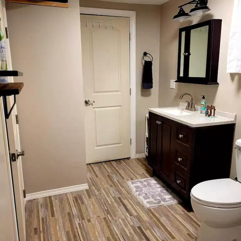 Our newly built second bathroom, is located in the basement Our newly built second bathroom, is located in the basement - Legacy Lake House - Kingsley