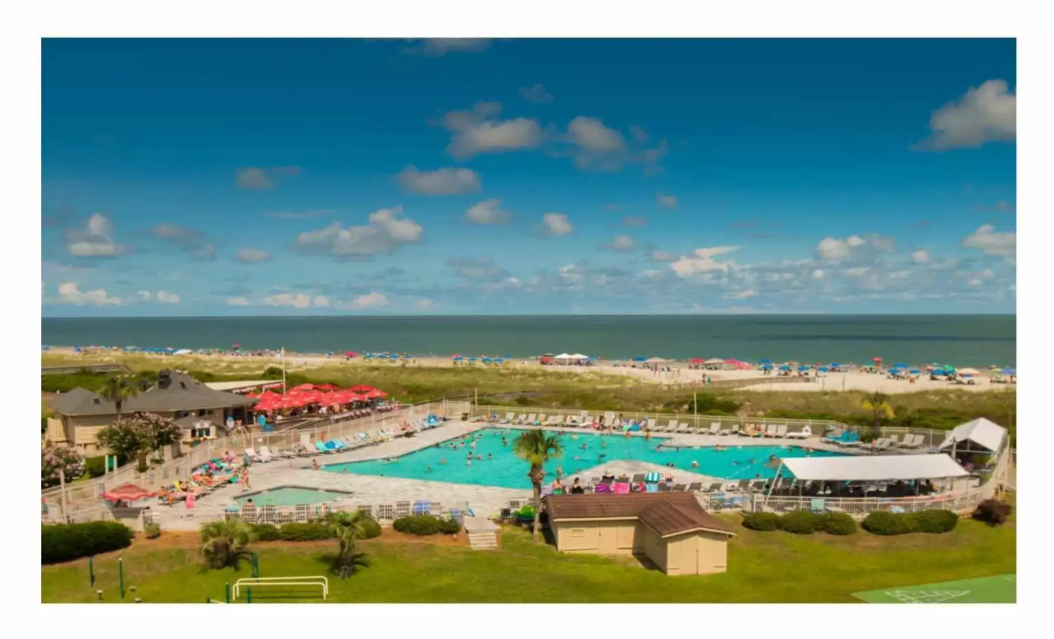 During the summer, there are fun family activities, like karaoke night, movie night, and music by the big pool. During the summer, there are fun family activities, like karaoke night, movie night, and music by the big pool. - HHI TIDE 21, Family Vacation Rental, HHB&T Resort - Hilton Head Island
