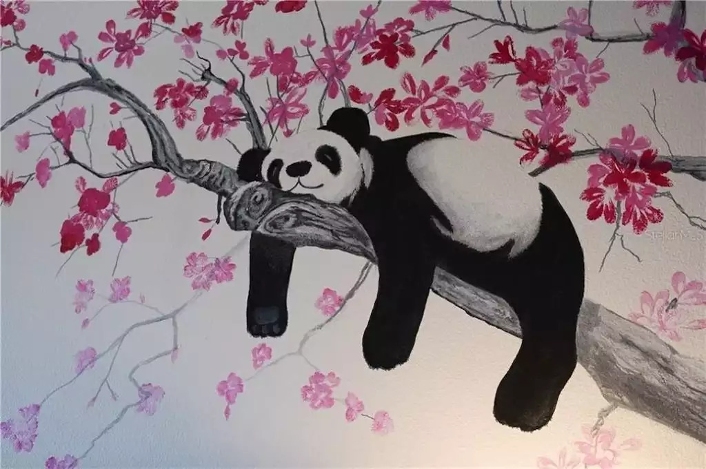 Hand painted Panda mural! Hand painted Panda mural! - Splendid Solterra - Davenport