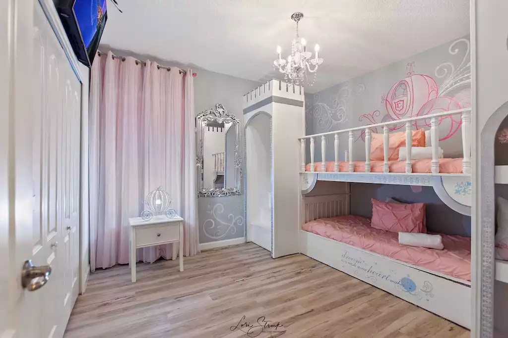 #7 Upstairs Pink Princess room has twin bunks and lots of space to play! #7 Upstairs Pink Princess room has twin bunks and lots of space to play! - Splendid Solterra - Davenport