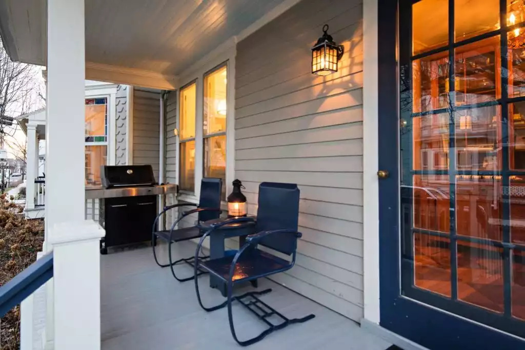 Chadwick Cottage Vacation Rental Home. Back porch with Weber propane grill and vintage Wolfgang Hoffmann Springer Chairs from Howell. Vacation Rentals Asbury Park. Vacation Rentals Ocean Grove. Chadwick Cottage Vacation Rental Home. Back porch with Weber propane grill and vintage Wolfgang Hoffmann Springer Chairs from Howell. Vacation Rentals Asbury Park. Vacation Rentals Ocean Grove. - Chadwick Cottage Vacation Rental Home - Ocean Grove