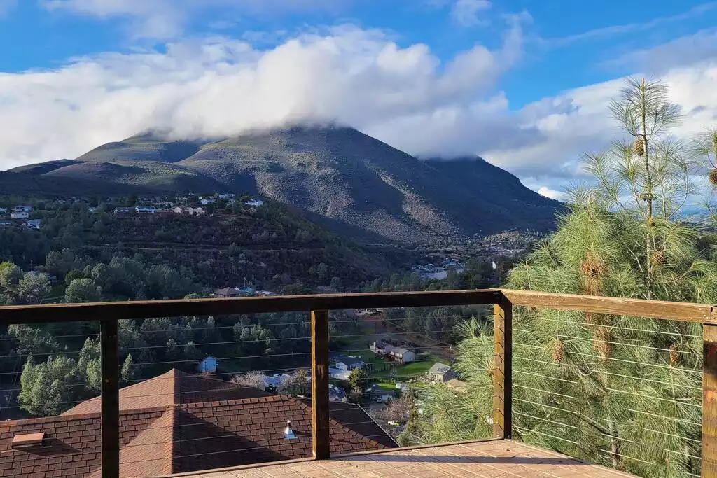 Majestic Mt Konocti from the deck in front of main bedroom Majestic Mt Konocti from the deck in front of main bedroom - NEW Unobstructed Lake/Mountain View home, movie rm - Kelseyville