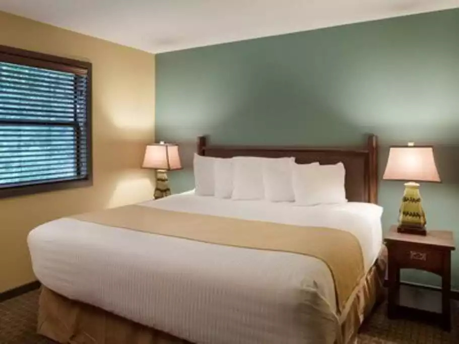 Master bedroom has a spacious king bed, adjoining master bath with tub/shower. Generous walk in closet that includes a washer and dryer. Clock radio, TV with free cable. These mattresses have been boasted about for their resort quality comfort. Master bedroom has a spacious king bed, adjoining master bath with tub/shower. Generous walk in closet that includes a washer and dryer. Clock radio, TV with free cable. These mattresses have been boasted about for their resort quality comfort. - Entire Cabin 3 Wisc Dells 3 Beds(2Bedrooms) 2Baths - Wisconsin Dells