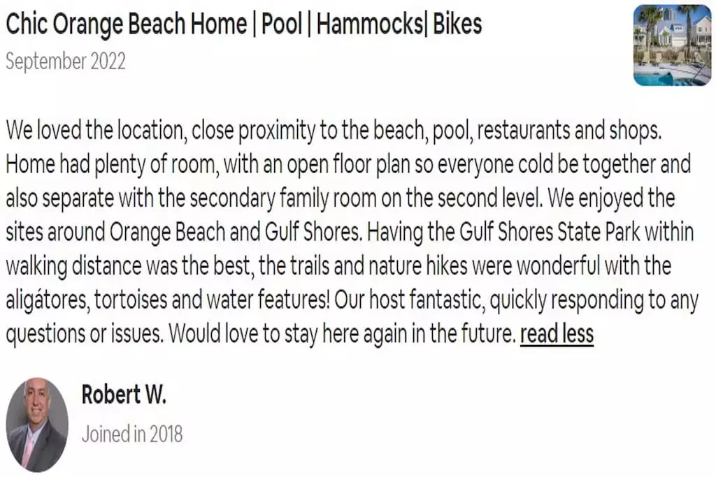 Previous guest's review. Previous guest's review. - Shipwrecked Beach House Orange Beach, Alabama - Orange Beach