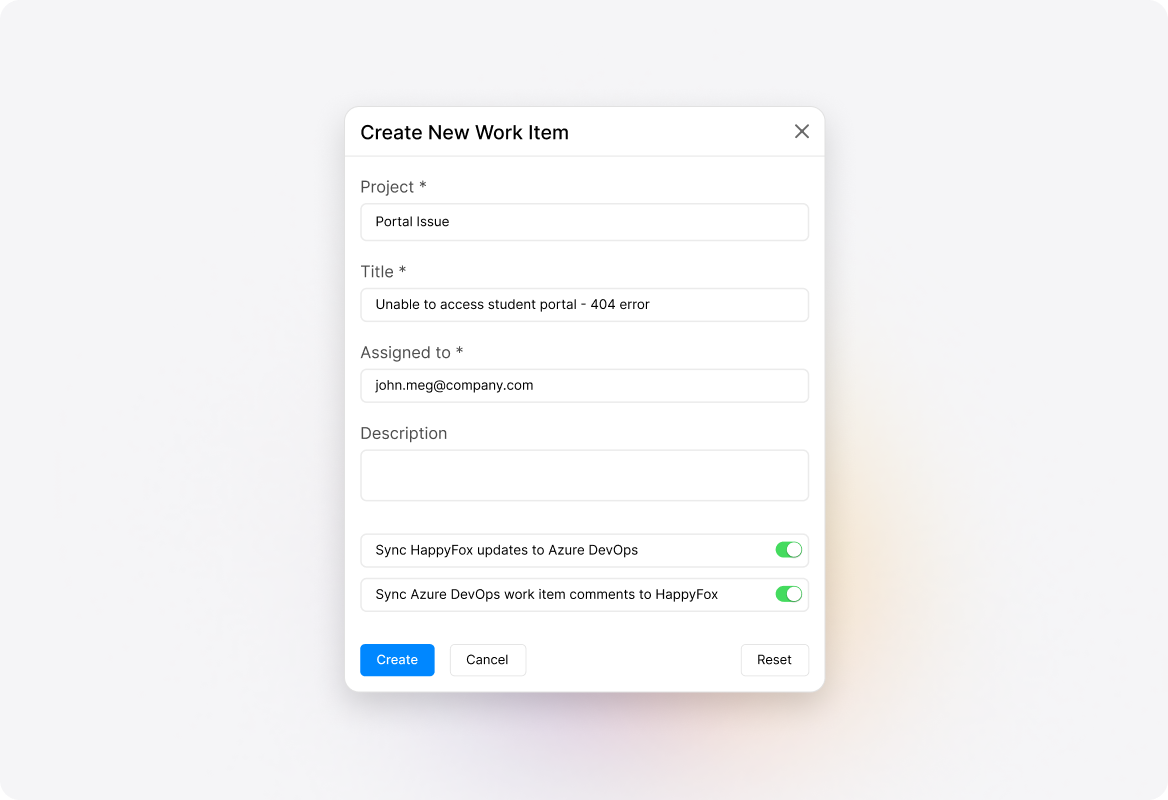 Create Azure DevOps Work Items From HappyFox