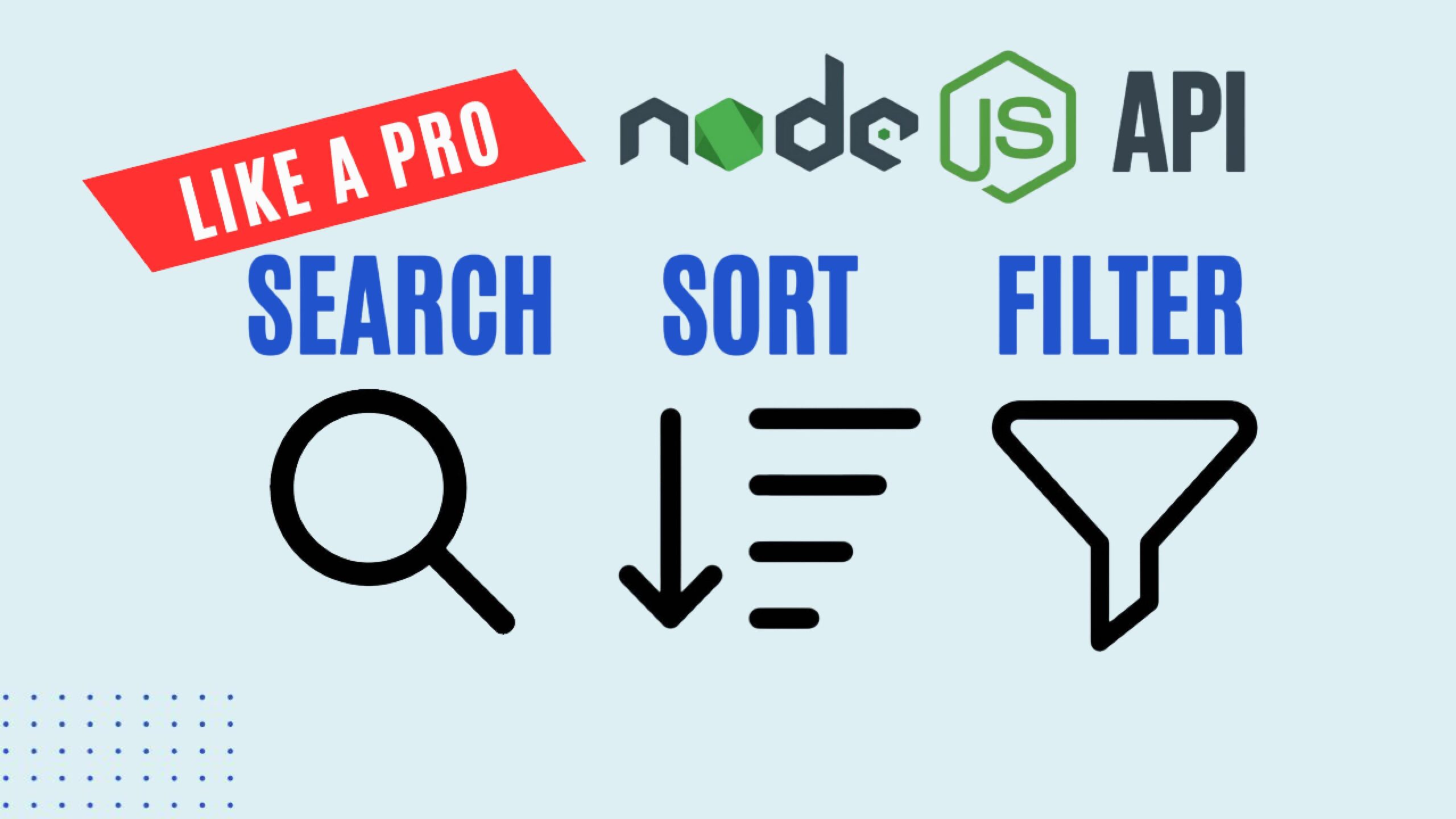 Search sort filter in Node.js Express API