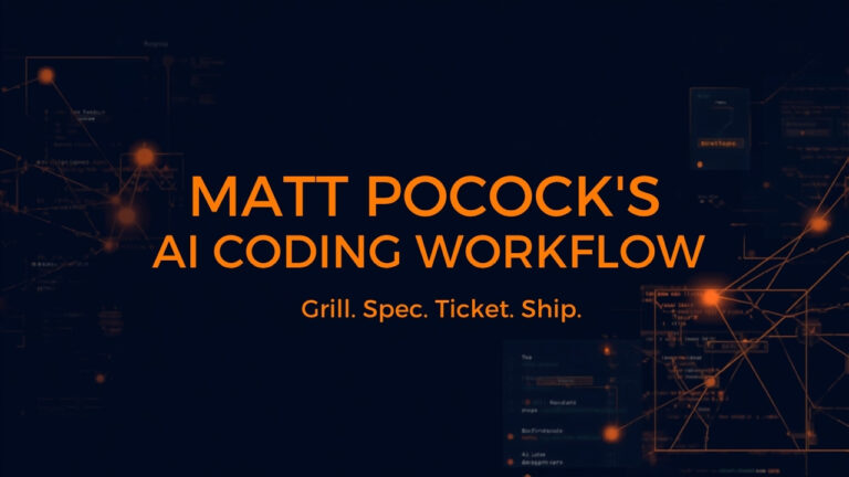 Dark navy featured image with orange accents reading Matt Pocock's AI coding workflow