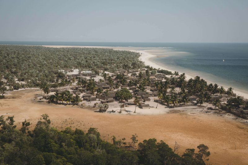 Aerial shot of beach