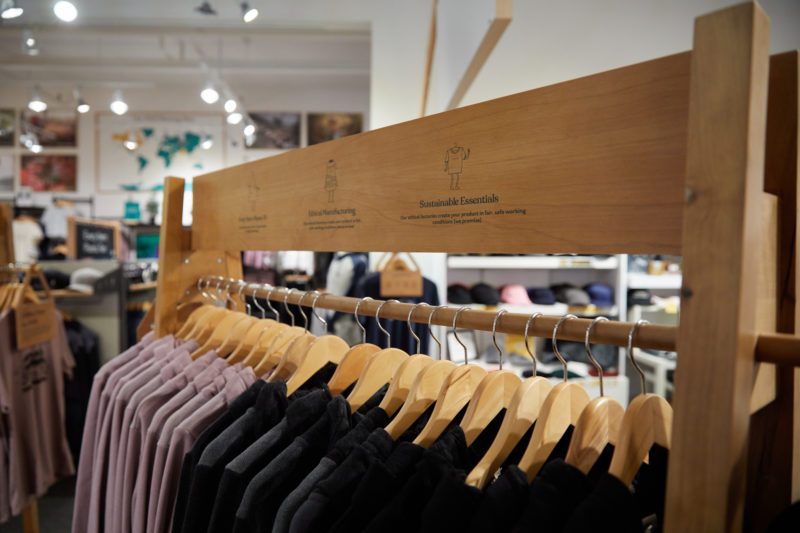 clothing rack with tentree hoodies