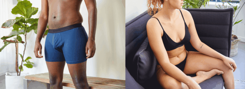 man and woman in underwear