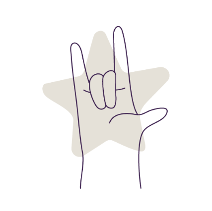 A hand of supporting team
