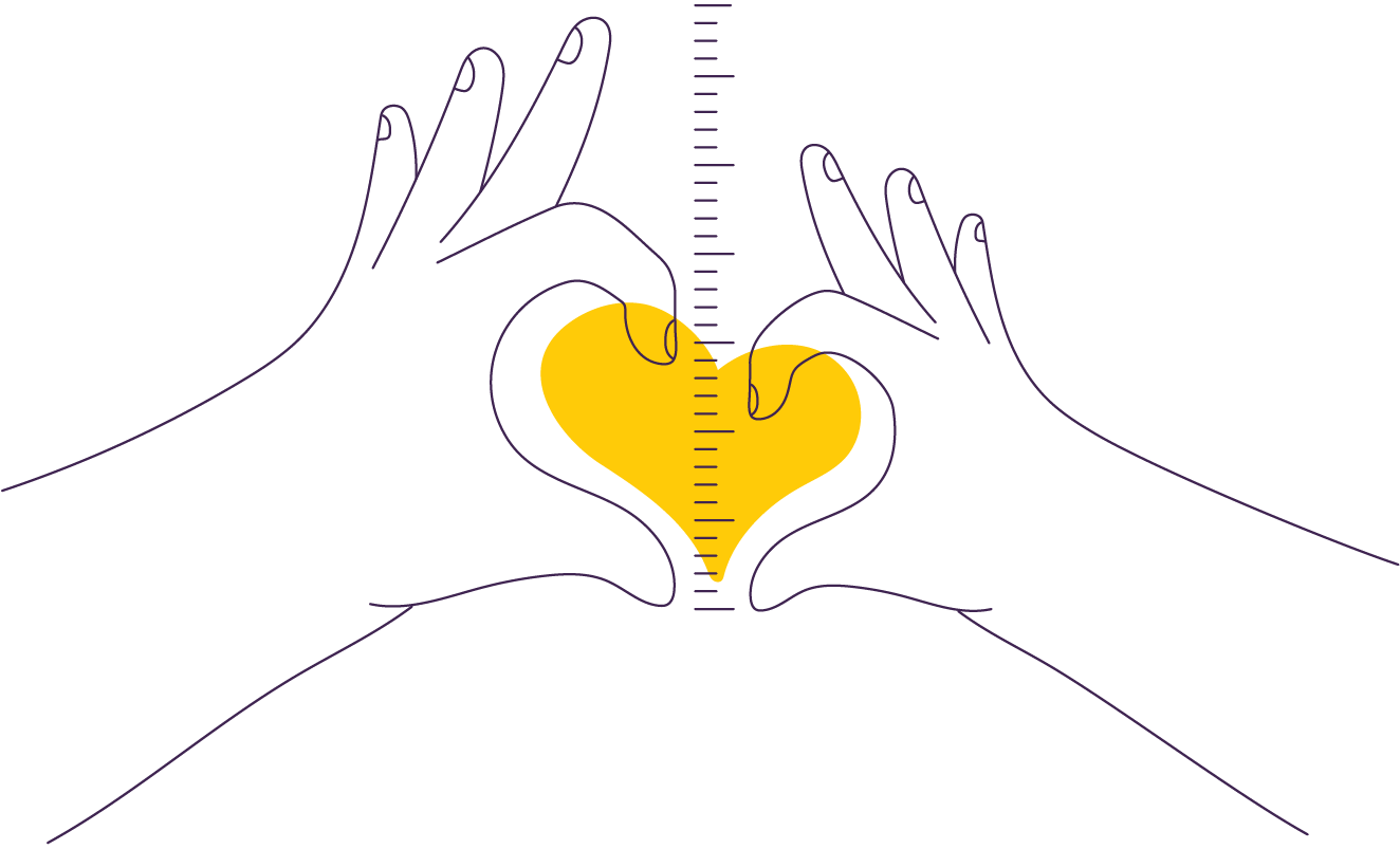 Hands with a heart that is expandable
