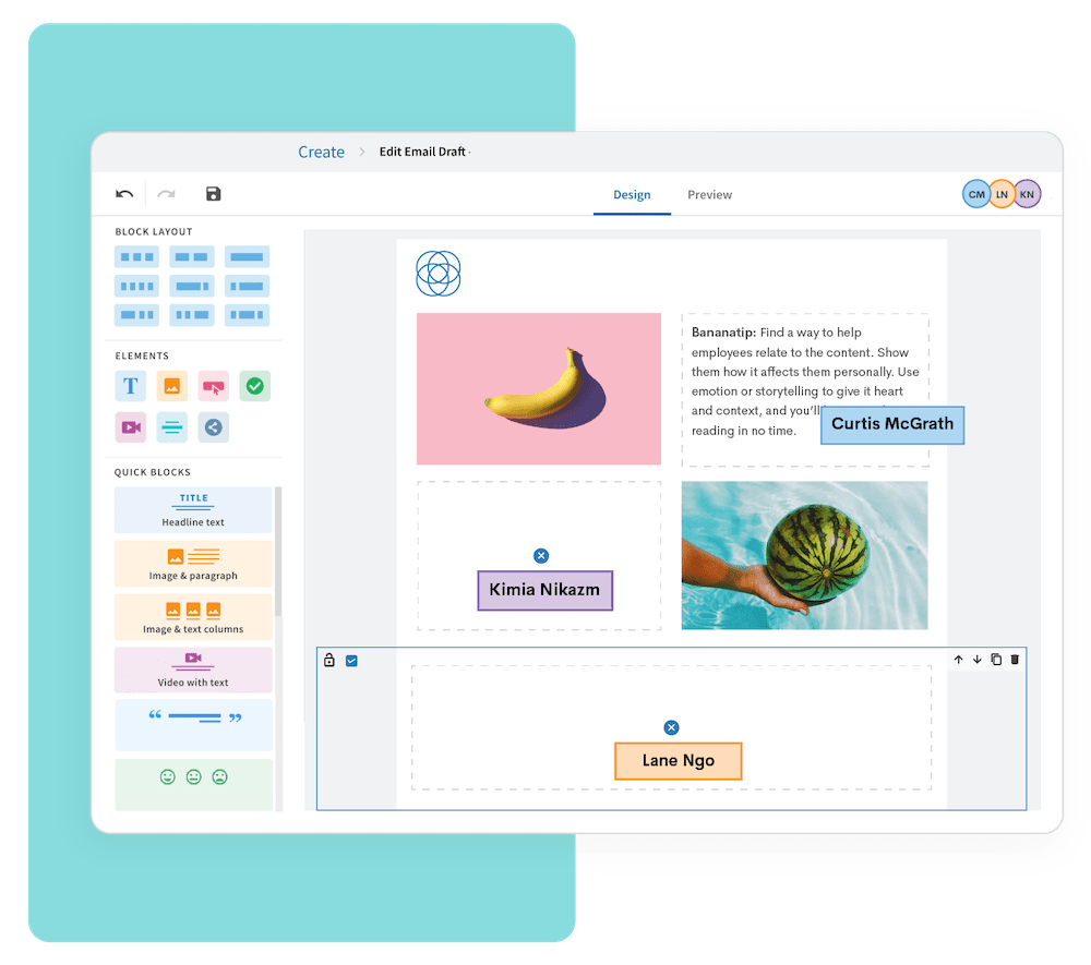 Bananatag Email Designer: Image about real time collaboration