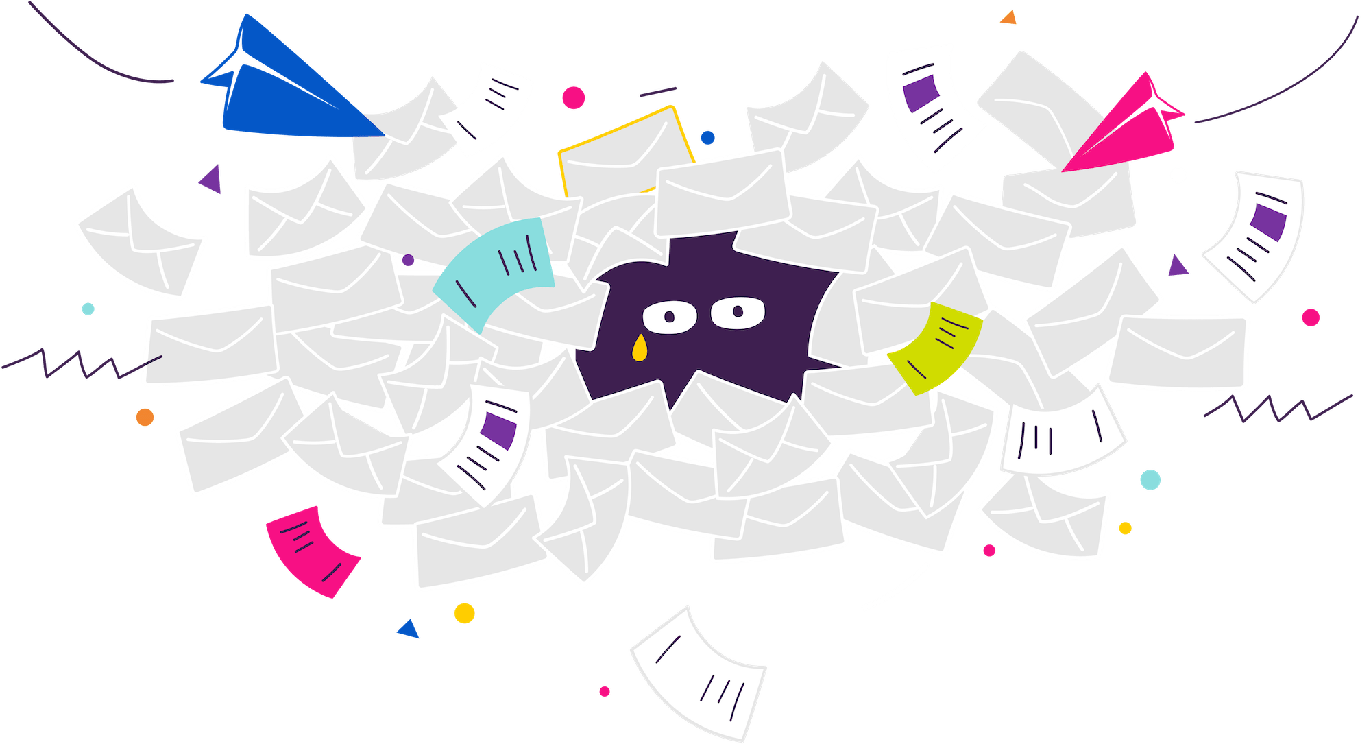 Email overload illustration