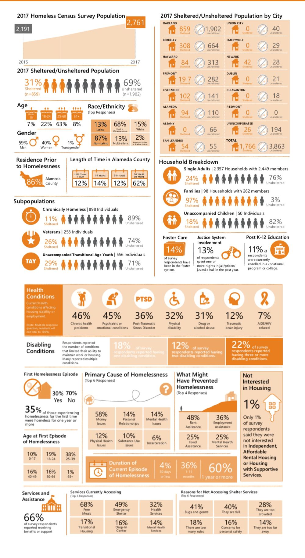 2017 Homeless Census Survey results infographic