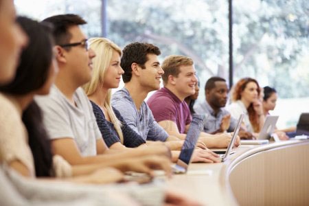 college students sitting in lecture hall