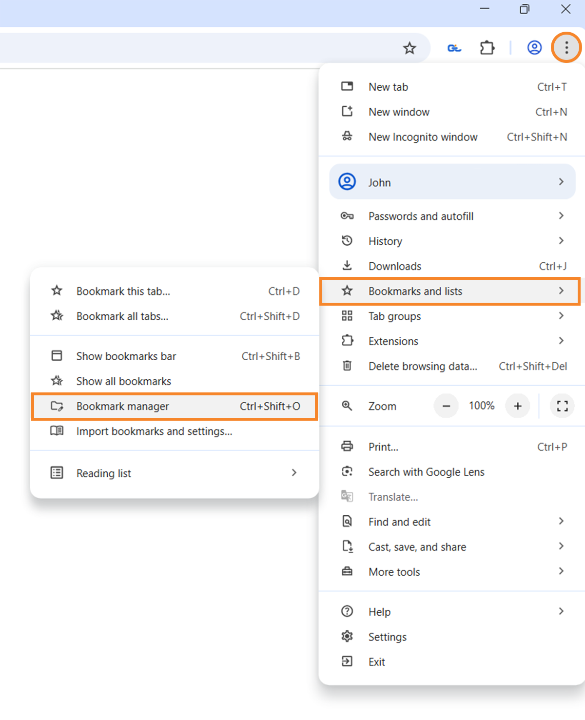 Export Chrome Browser Bookmarks