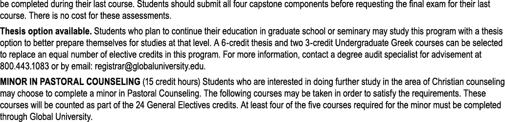 be completed during their last course. Students should submit all four capstone components before requesting the fina...