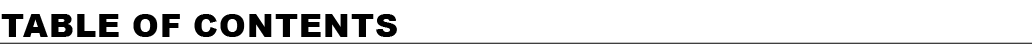 Table of Contents