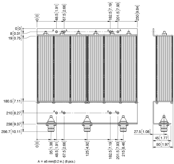 DPF 70!6 150 for 1!4 wave  Short Dimension