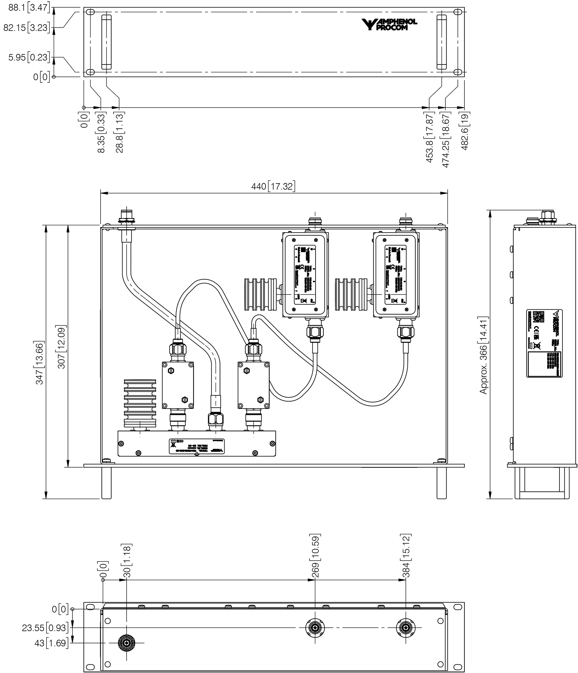 PRO PHY450 2DI 380 470 35W  Mechanical outline