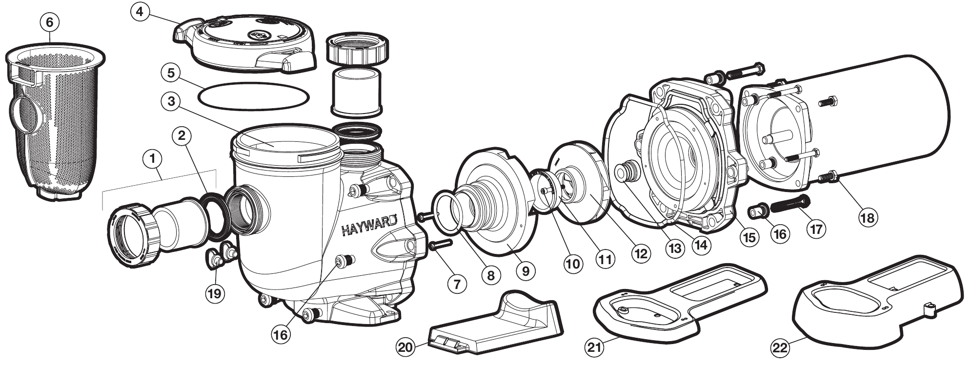 TriStar SP3200EE Series Pump - Hayward Parts Diagram