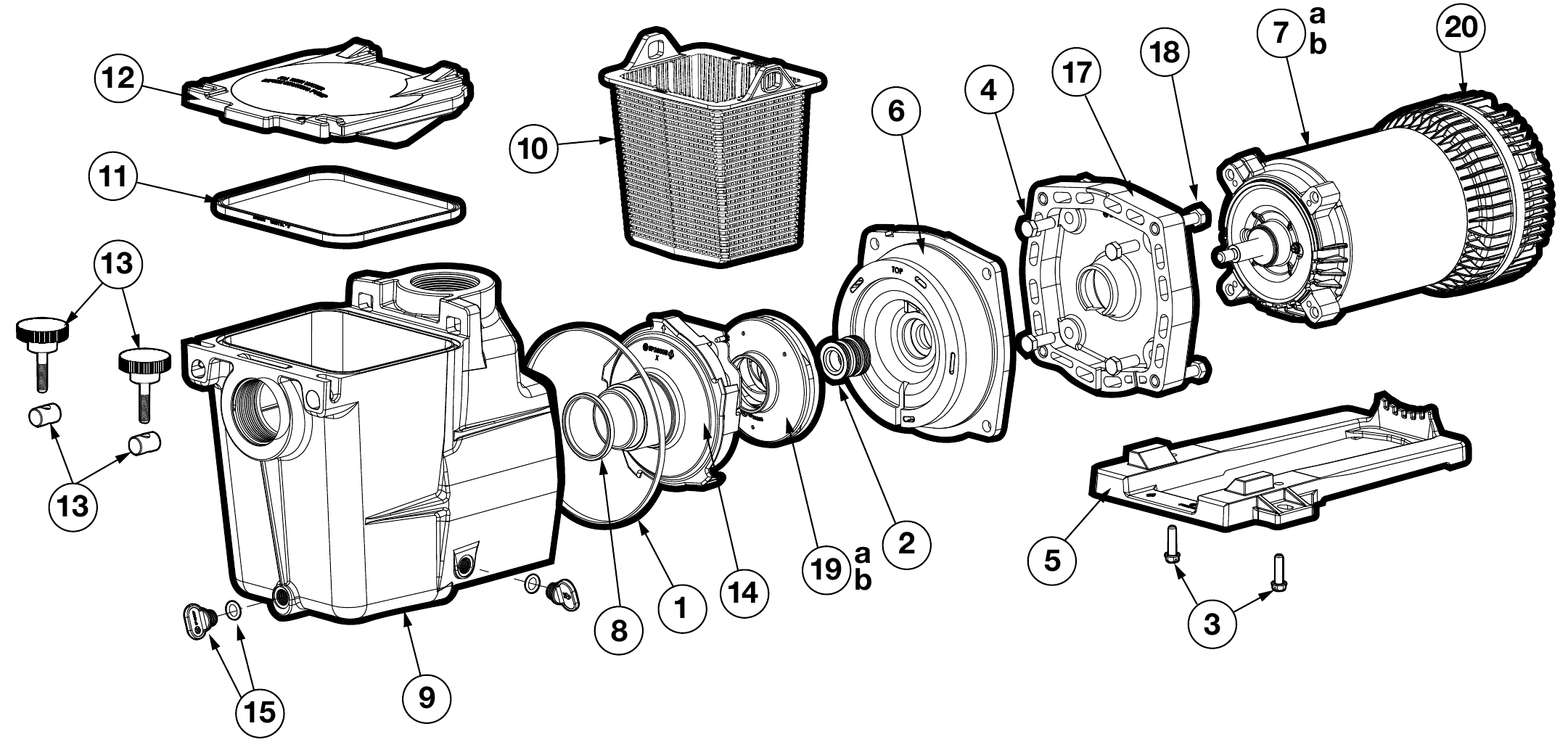 Super Pump XE Series Pump - Hayward Parts Diagram