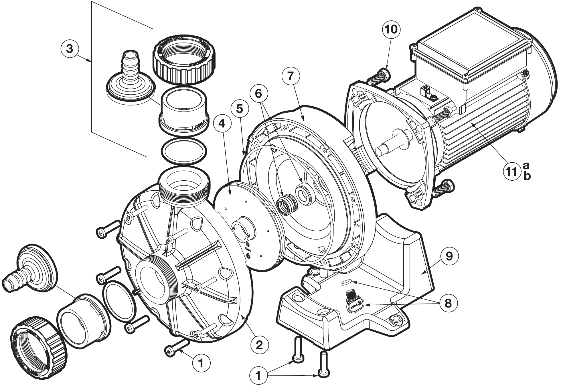 Hayward 6060 Booster Pump - Hayward Parts Diagram