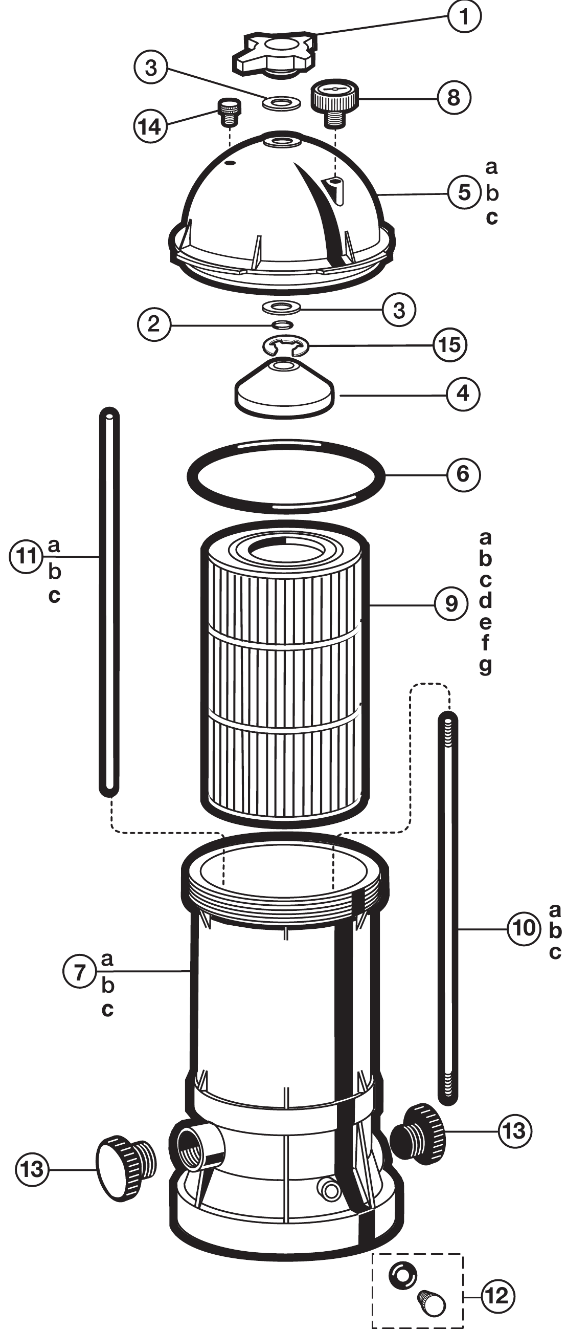 StarClear Plus Cartridge Filter - Hayward Parts Diagram