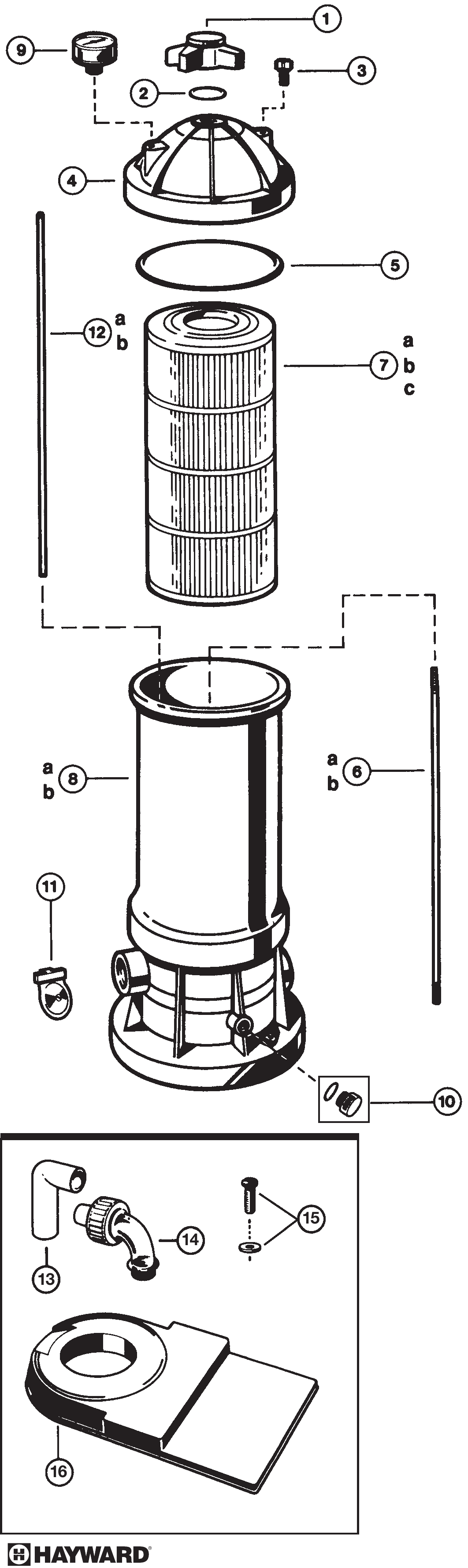 StarClear II Cartridge Filter - Hayward Parts Diagram