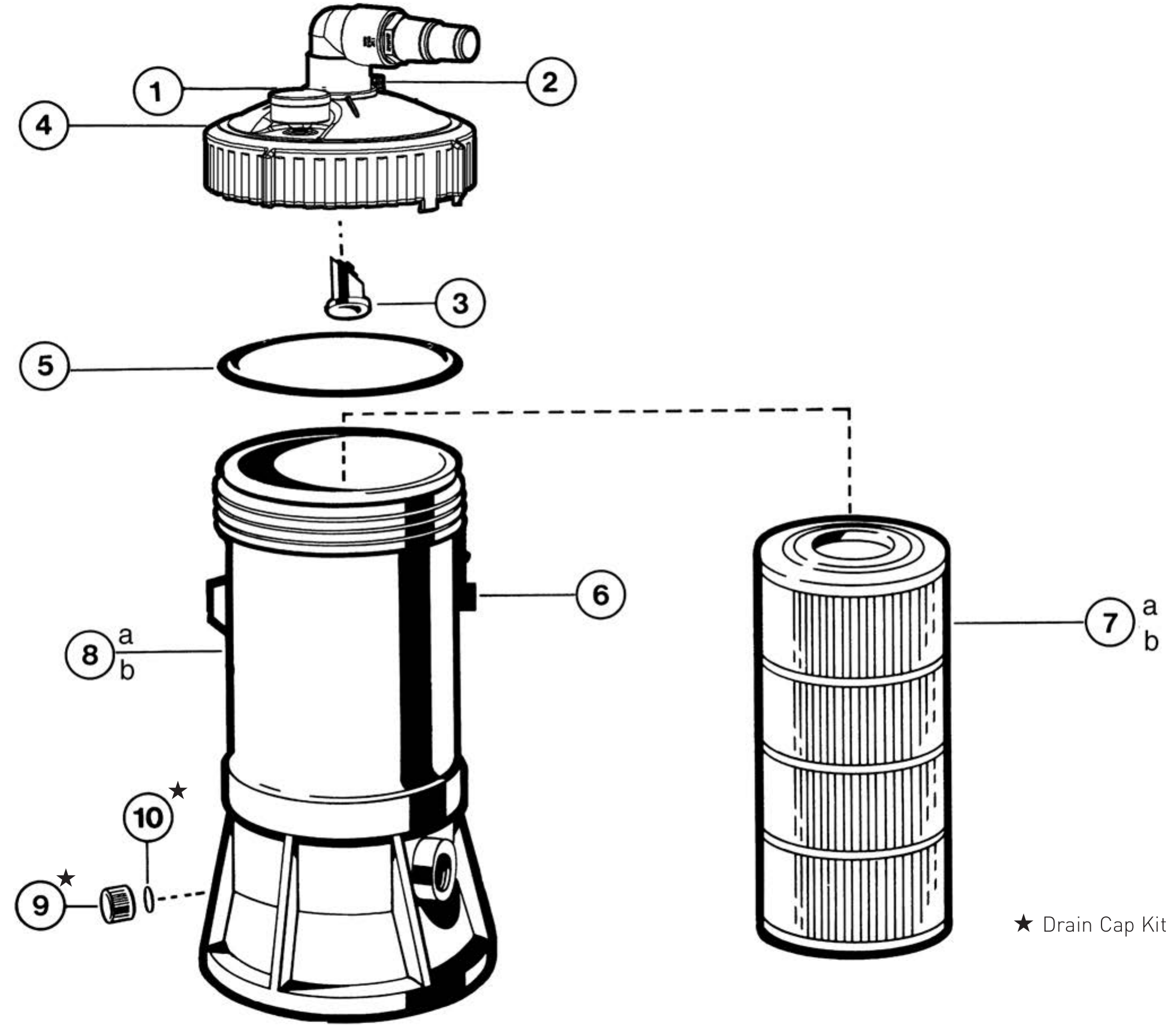 EasyClear Cartridge Filter - Hayward Parts Diagram