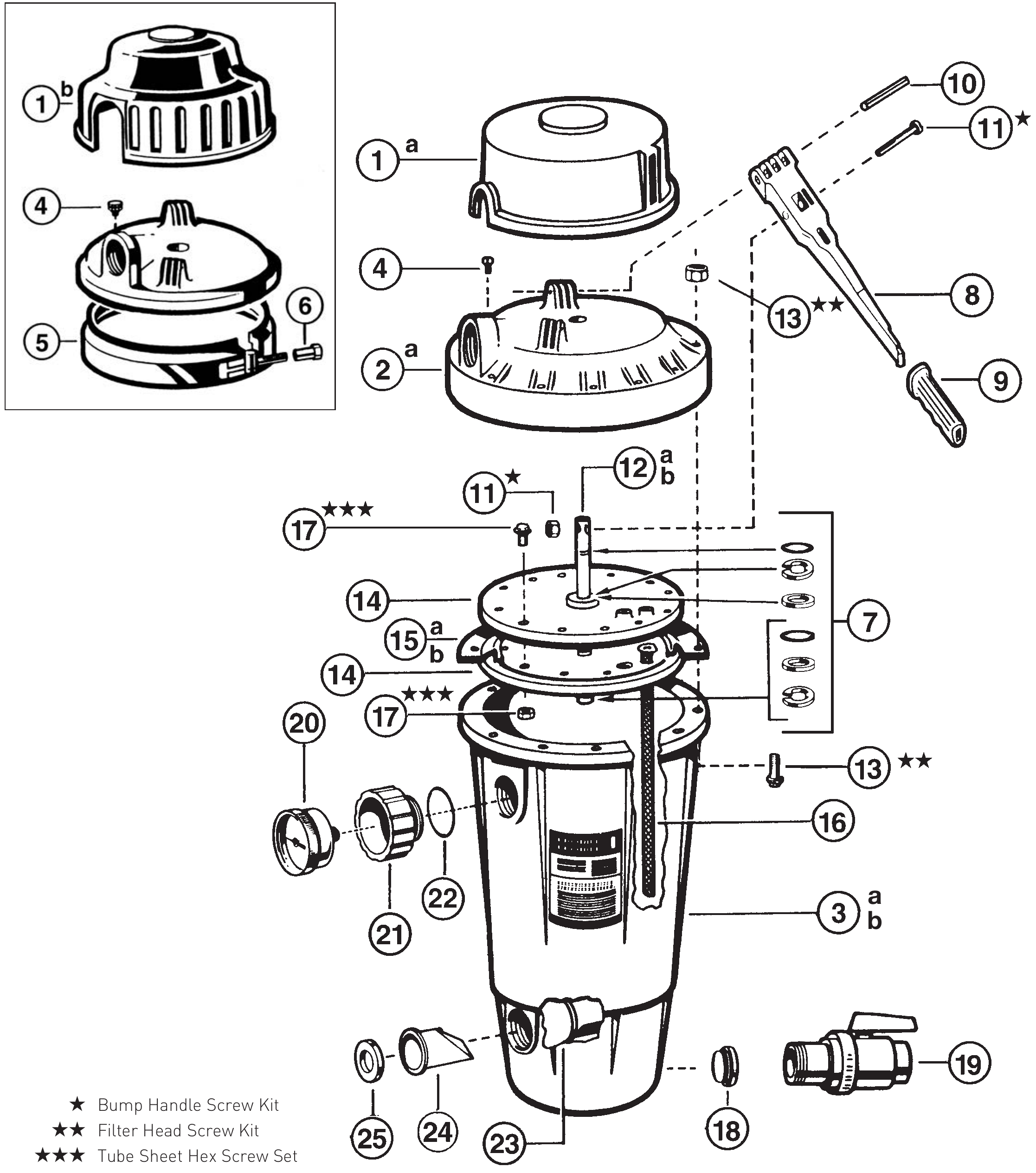 Perflex (EC50A, EC50AC) DE Filter - Hayward Parts Diagram
