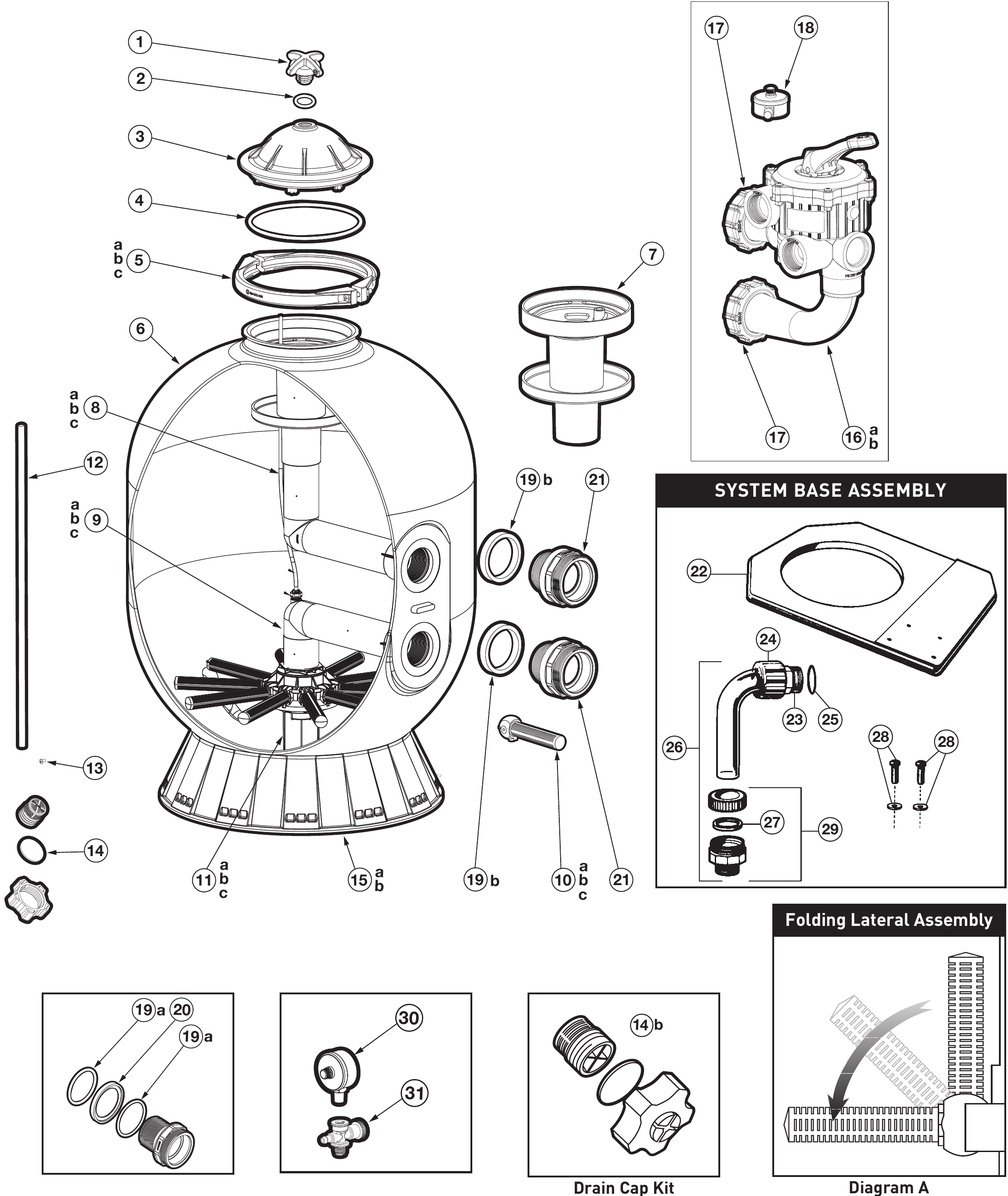 ProSeries (S210S, S244S, S310S) Sand Filter - Hayward Parts Diagram
