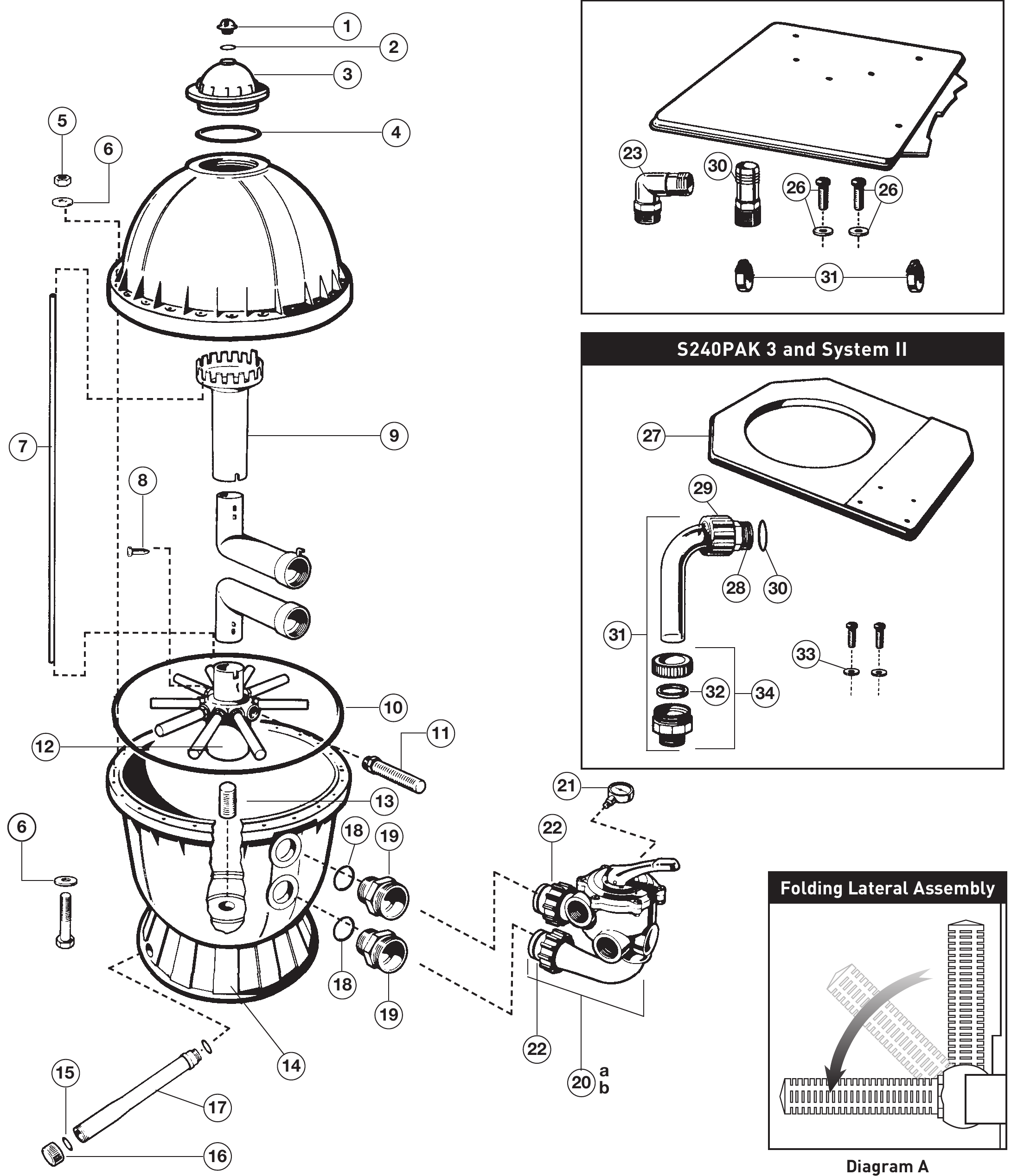 S240 High-Rate Sand - Hayward Parts Diagram