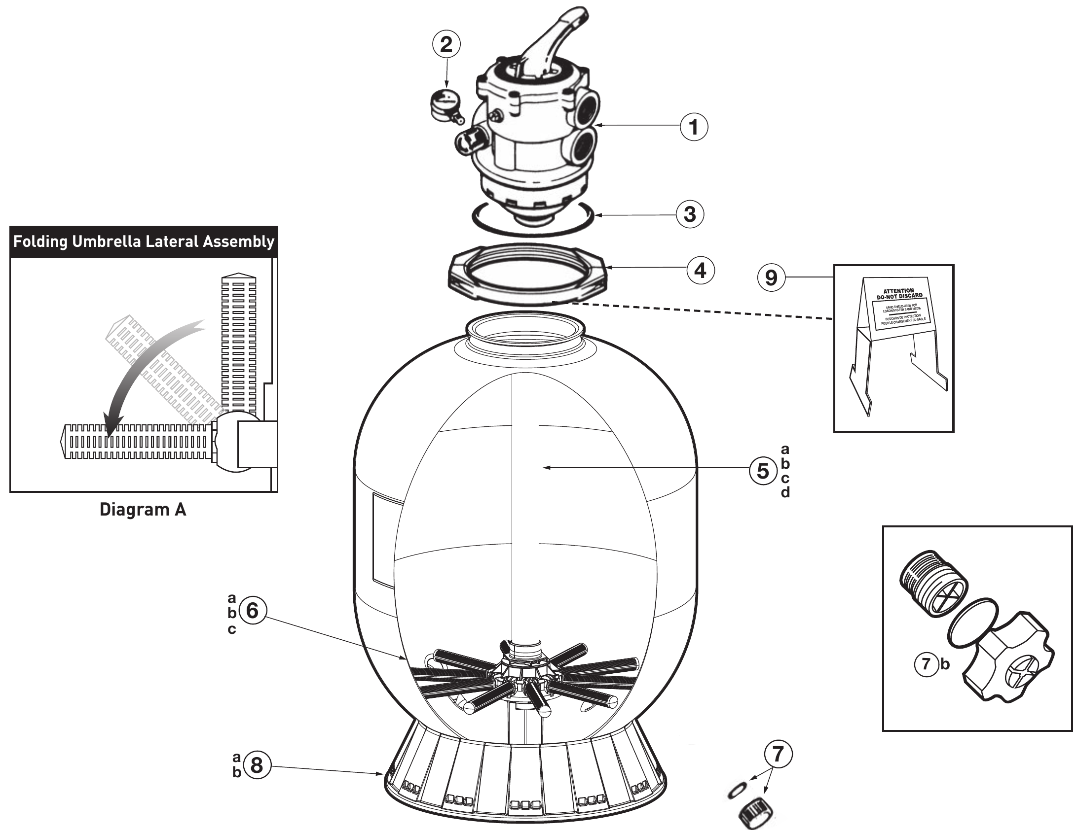 ProSeries (S270T2, S310T2, S360T2) Sand Filter - Hayward Parts Diagram