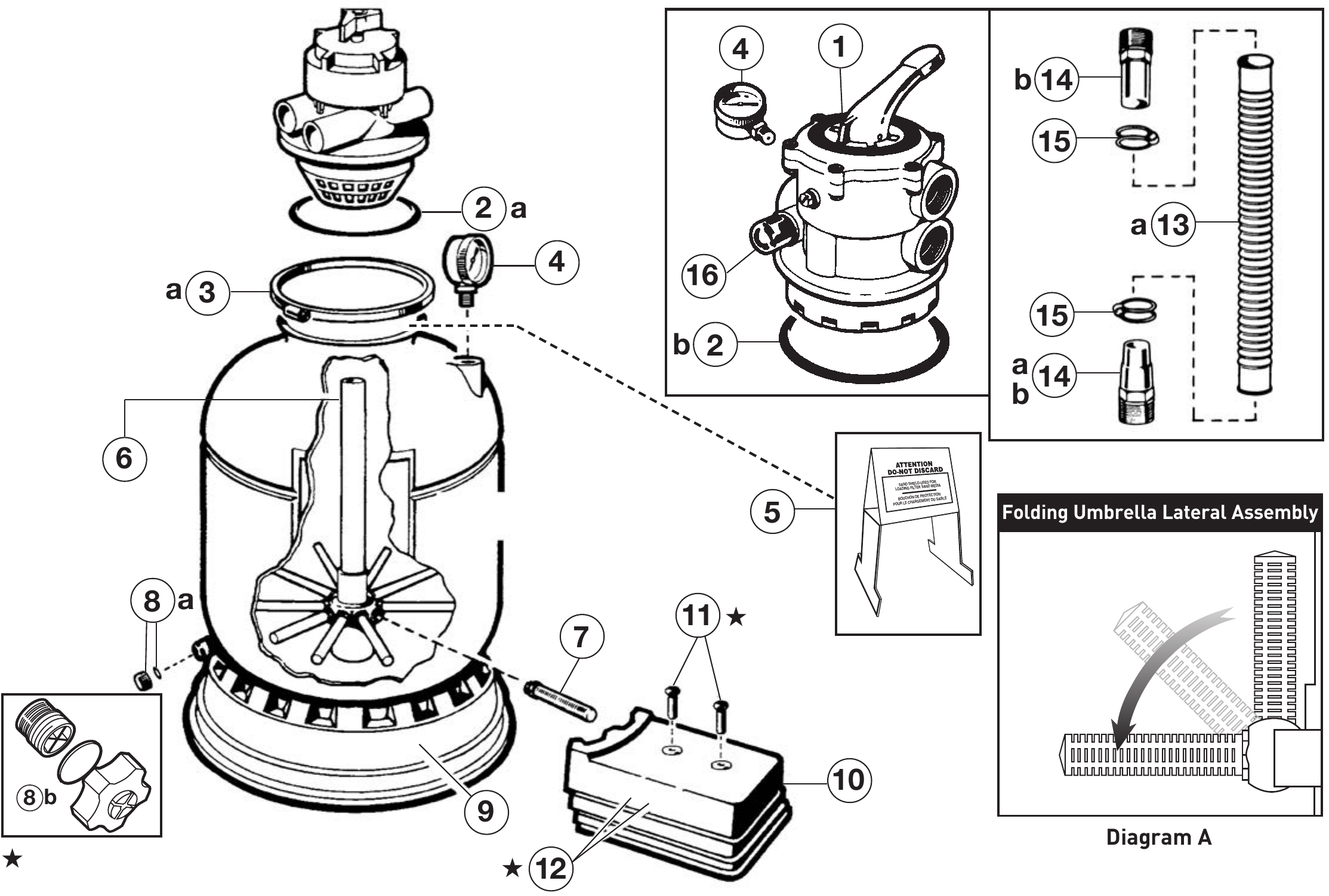 ProSeries (S140T, S144T) Sand Filter - Hayward Parts Diagram