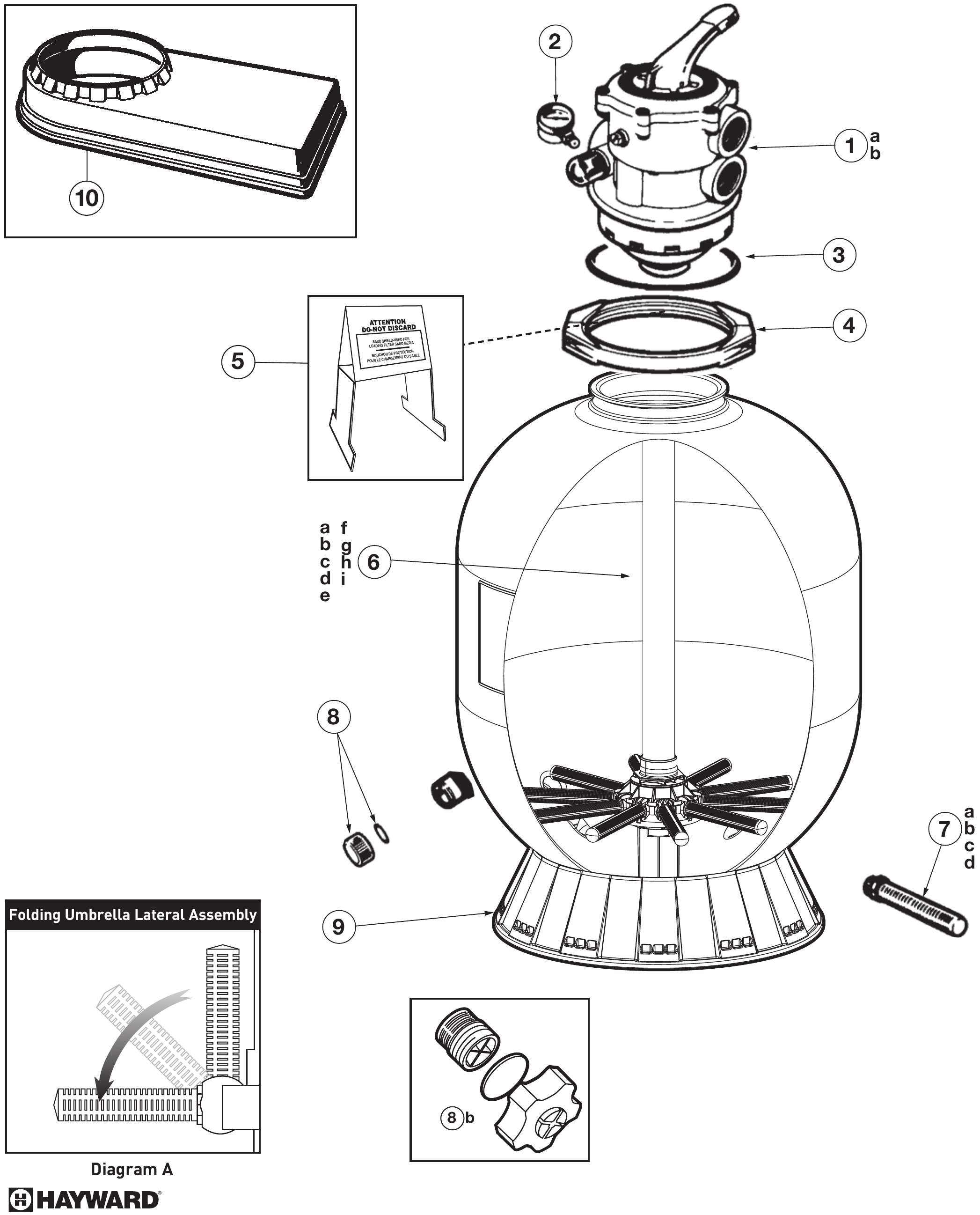 ProSeries (S244T2, S270T) Sand Filter - Hayward Parts Diagram