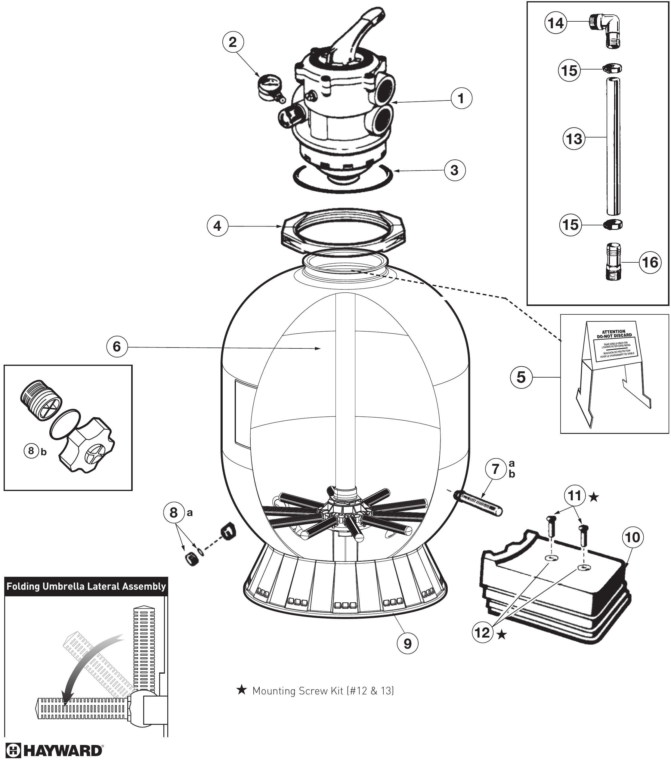 ProSeries (S164T, S166T) Sand Filter - Hayward Parts Diagram