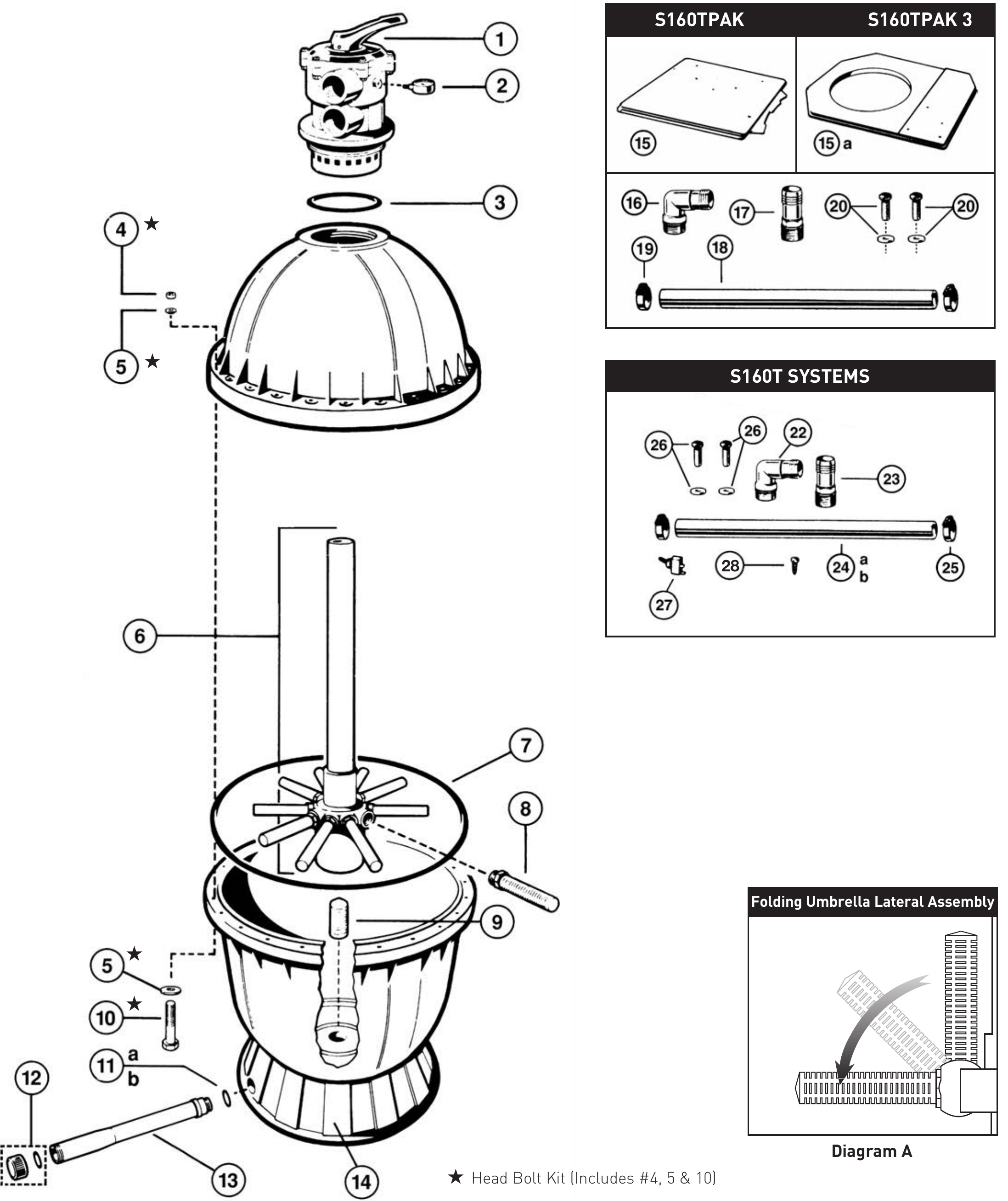 S160T Sand Filter - Hayward Parts Diagram