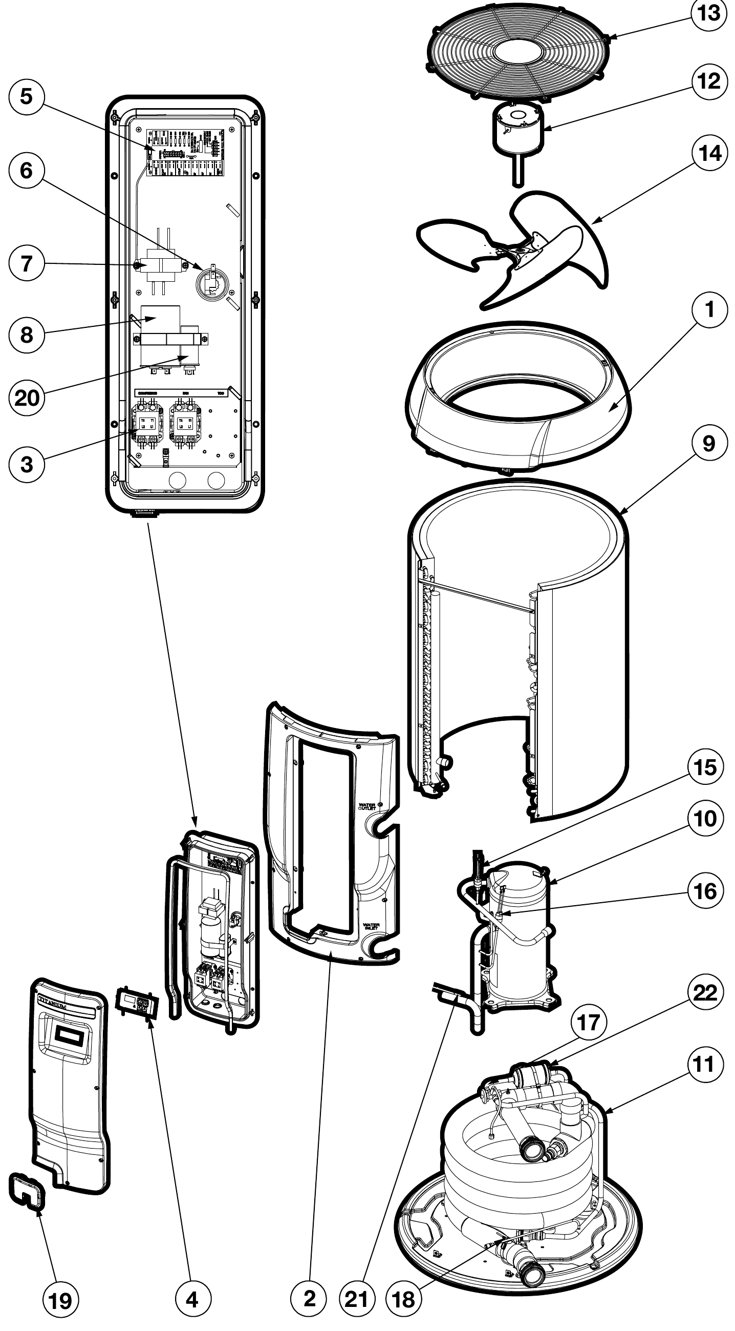 HeatPro Heat Pump - Hayward Parts Diagram