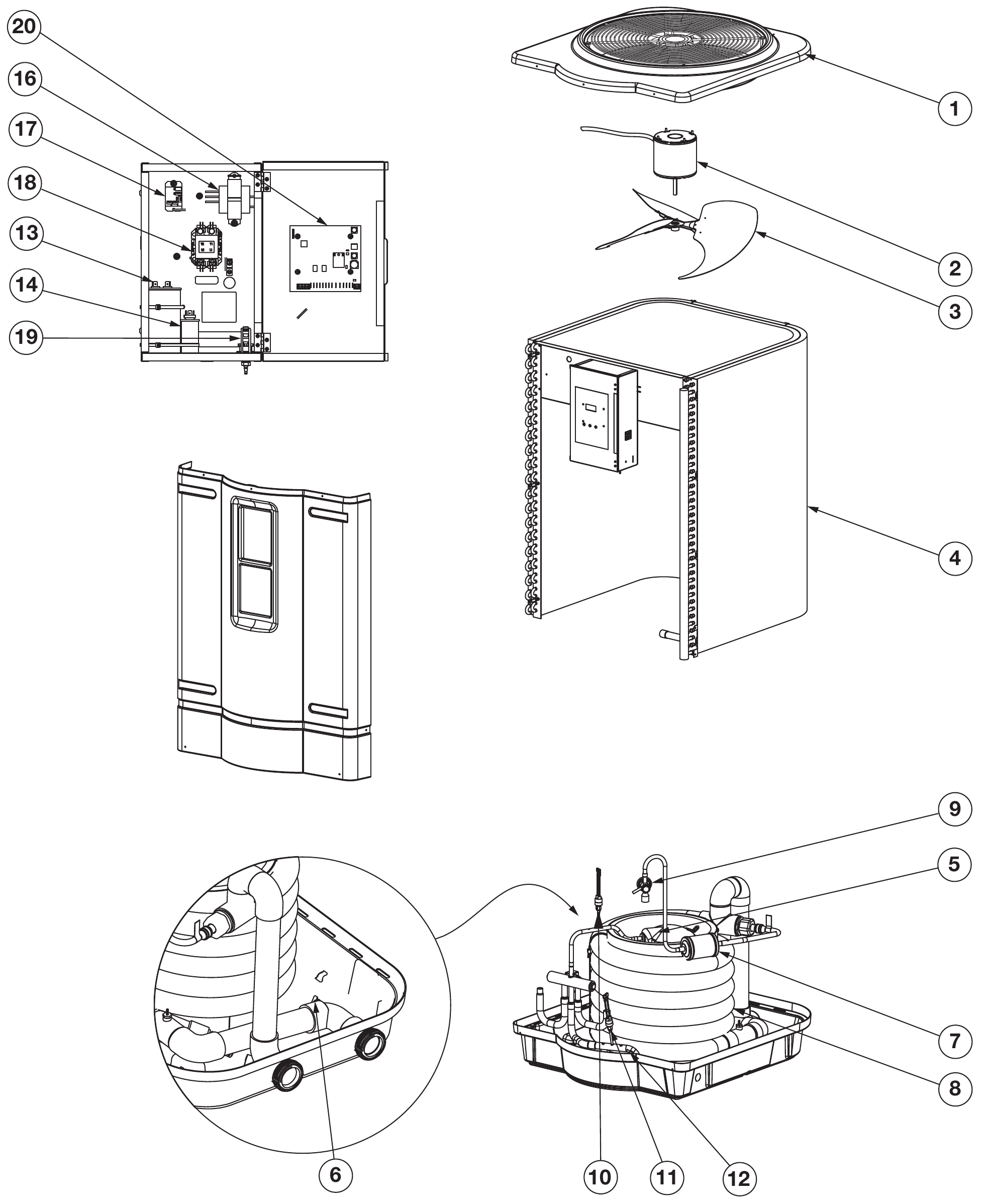 HeatPro Heat Cool Heat Pump - Hayward Parts Diagram
