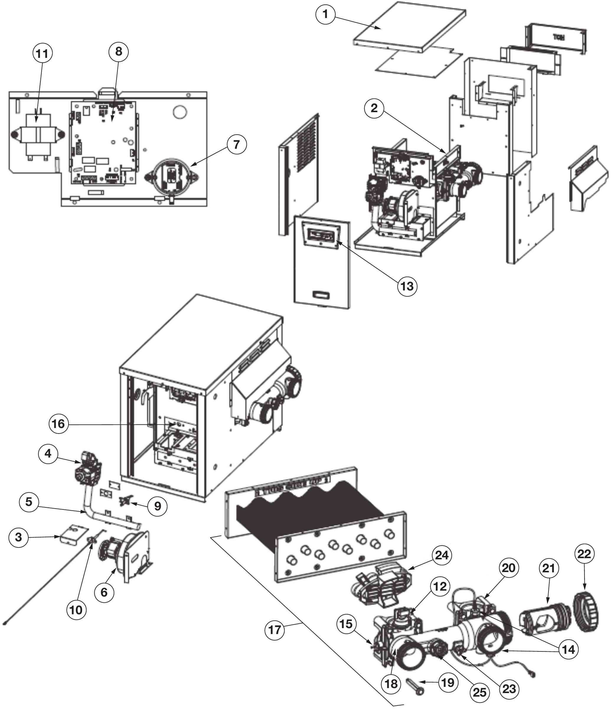 H-Series Above-Ground - Induced Draft 135K BTU - Hayward Parts Diagram