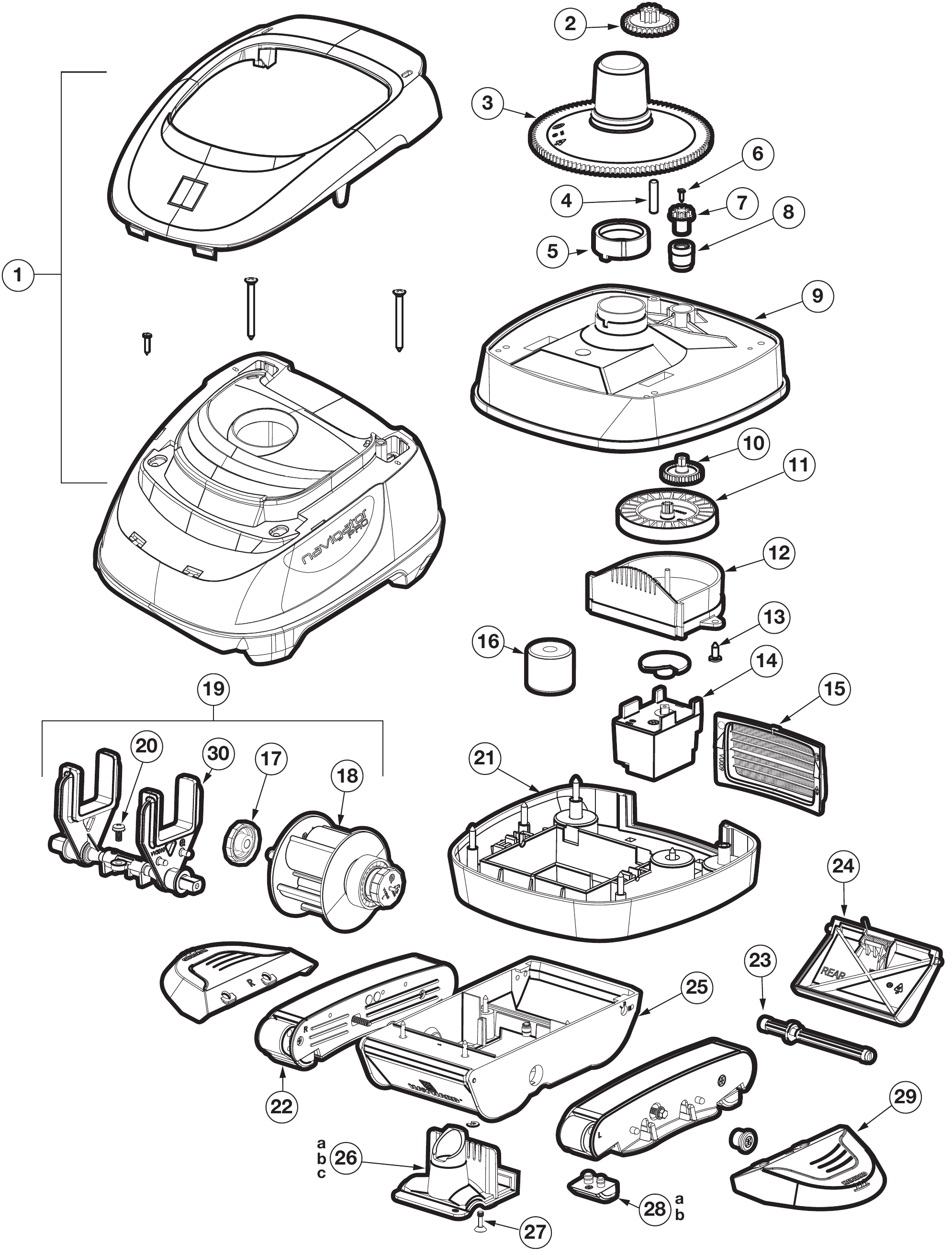 Navigator Pro Suction Cleaner - Hayward Parts Diagram