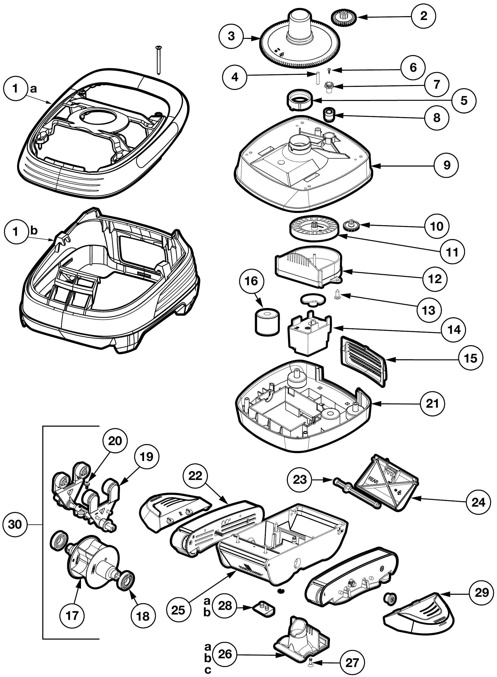 PoolVac XL Suction Cleaner - Hayward Parts Diagram