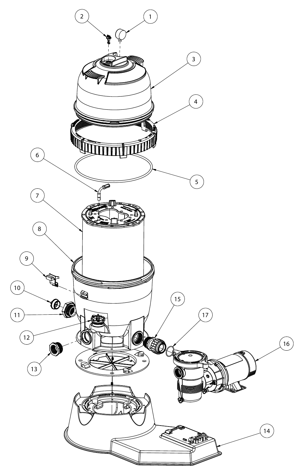 PLM Filter System (After 2009) - Pentair Parts Diagram