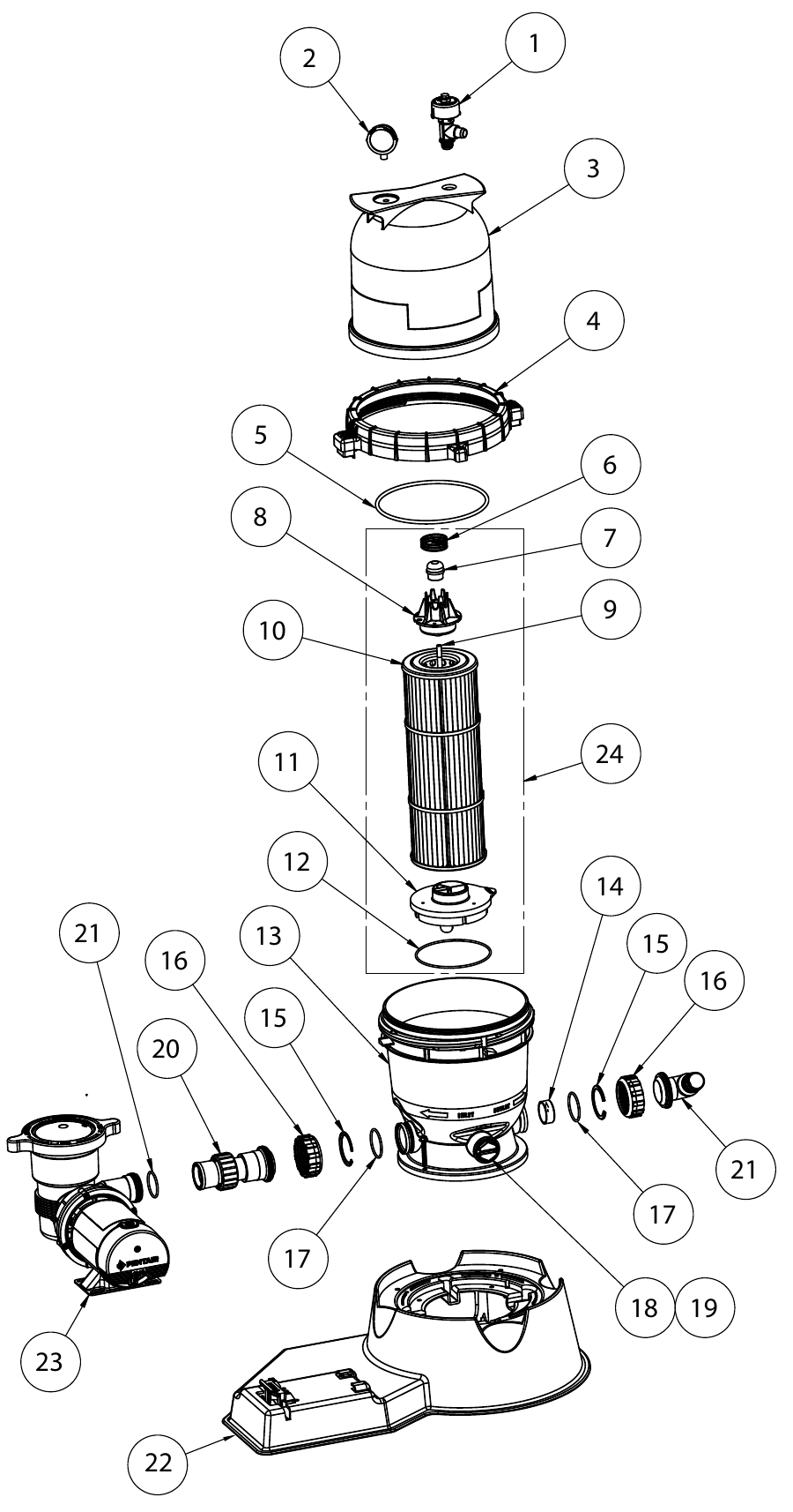 EasyClean Filter System - Pentair Parts Diagram